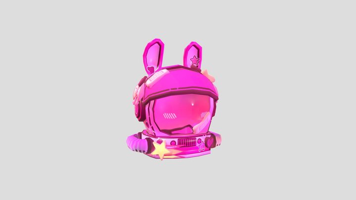 Space bunny helmet 3D Model