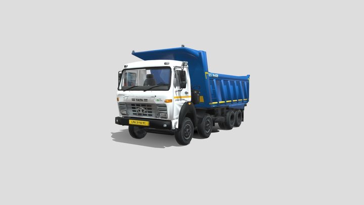 Low poly Tata truck 3d model free
