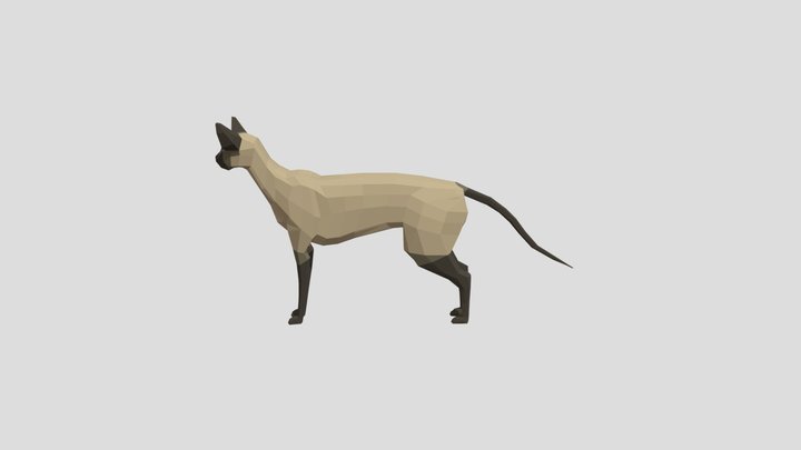 Lowpoly cat 3D Model
