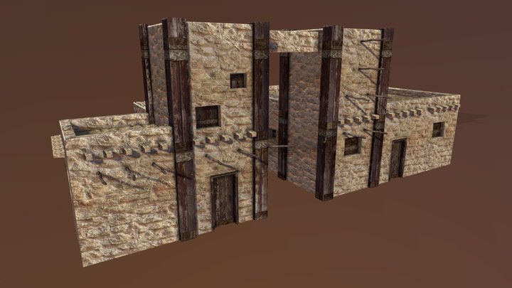 Modular Egyptian House 3D Model