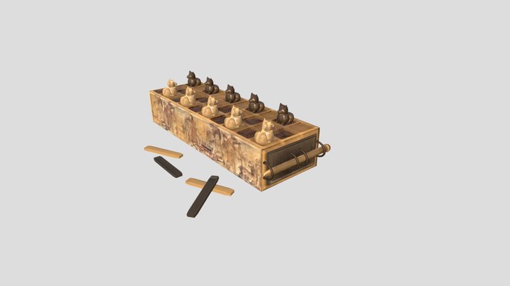 Ancient Egyptian Senet Board Game 3D Model 3D Model