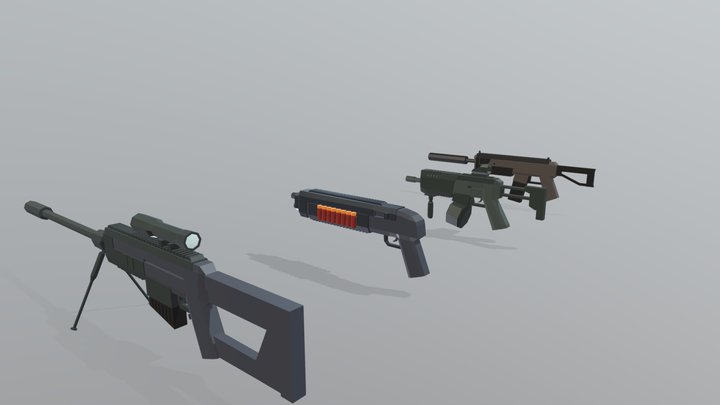 LP Gun pack 3D Model