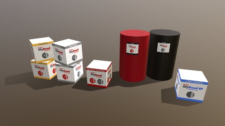 OlyBond Rebranded Boxes 3D Model