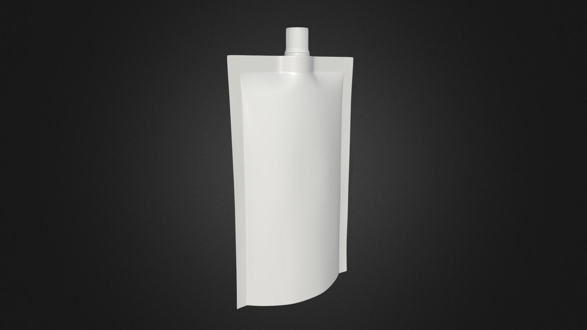 3D model pouch bag - This is a 3D model of the pouch bag. The 3D model is about a white bottle with a black background.