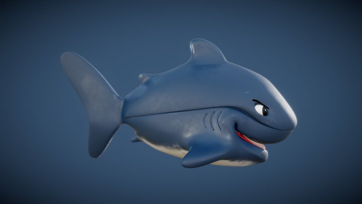 Baby shark plastic toy 3D High poly 3D Model