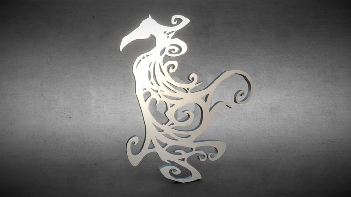 stl Crow abstact Wall Art