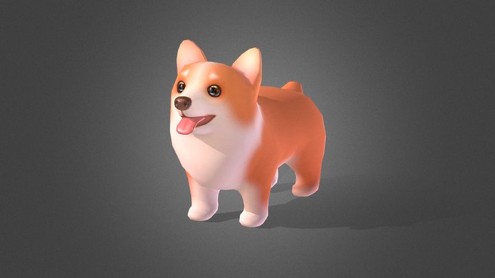Corgi dog - Low poly 3D Model
