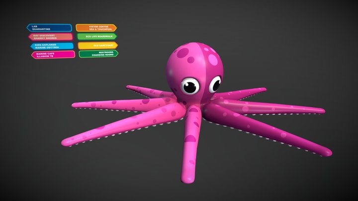 Octopus Textured 01 3D Model
