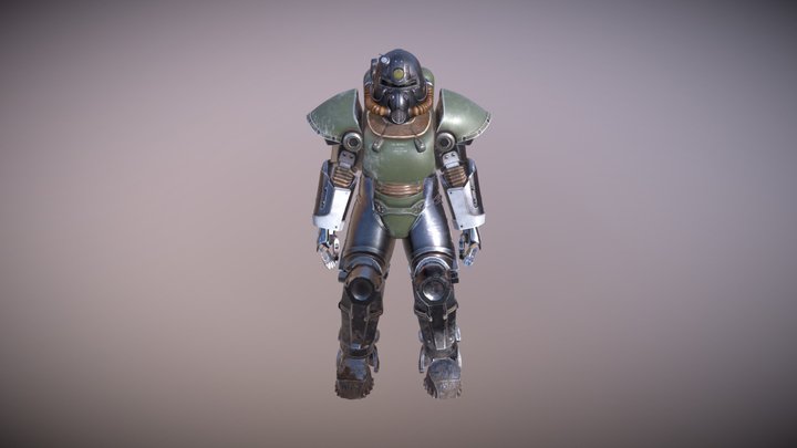 T-51b Power Armor from Fallout 4 3D Model