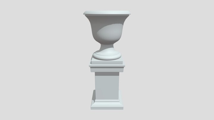 3D Flower Pot Statue 3D Model