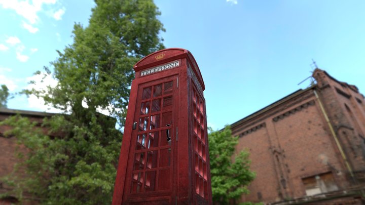 British Phone Booth with Phone 3D Model