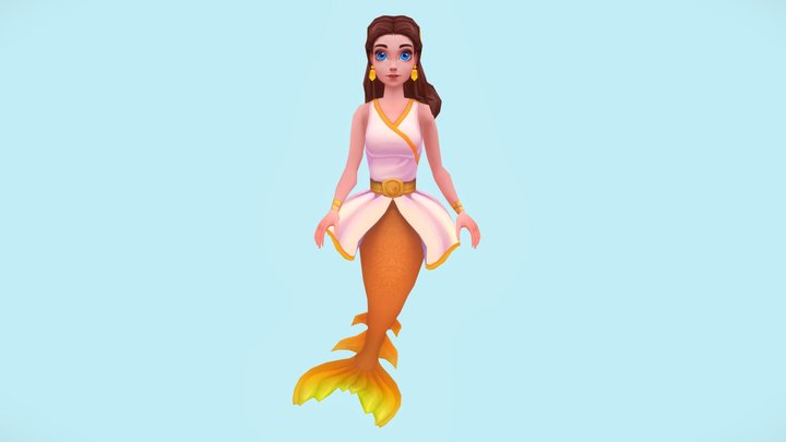 Mermaid Idle Cycle 3D Model