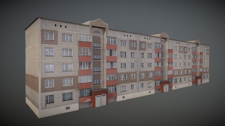 City panel house of the USSR 3D Model