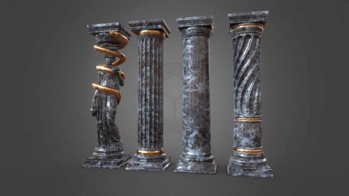 Noble Columns - Asset Pack 3D Model