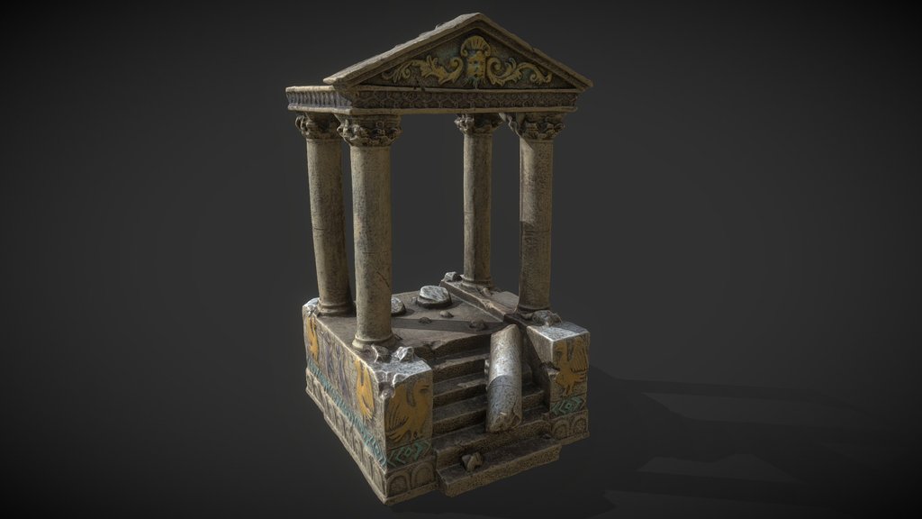 Temple ruin aquarium decoration - Photoscan
