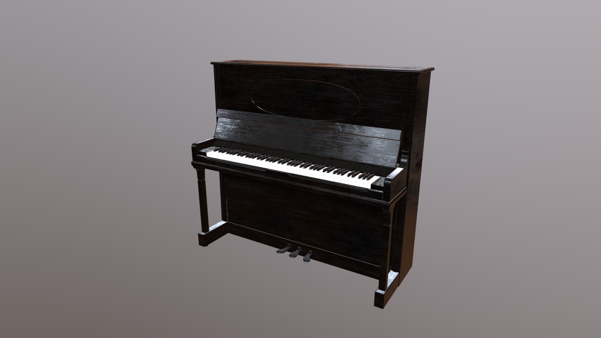 3D model Black piano - This is a 3D model of the Black piano. The 3D model is about a black and white piano.
