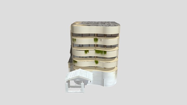 Modern curved residential apartment Erossion – Gratis 3D-model STL