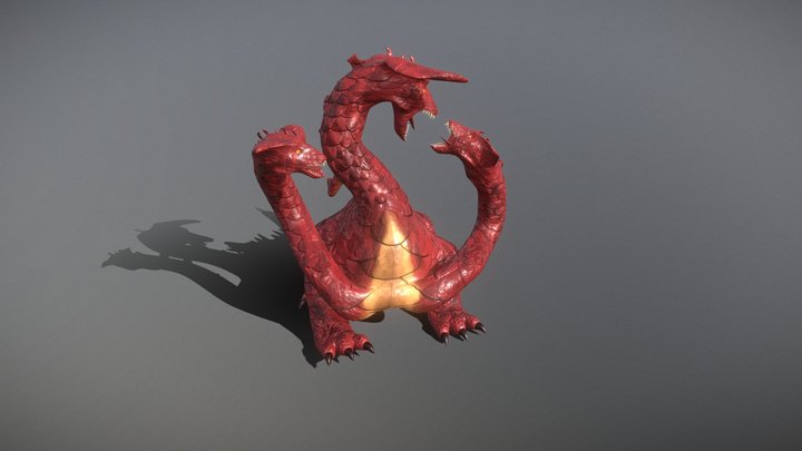 Three headed Hydra 3D Model