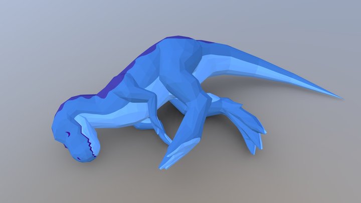 *R!* Low-poly T-rex Figurine [Sleeping Blue] 3D Model