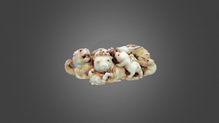 Netsuke in shape of the twelve zodiac animals 3D Model