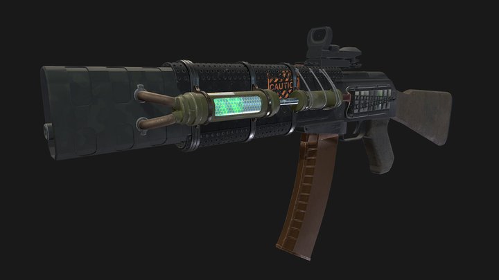 Battle hardened AK47 - Semi Futuristic 3D Model