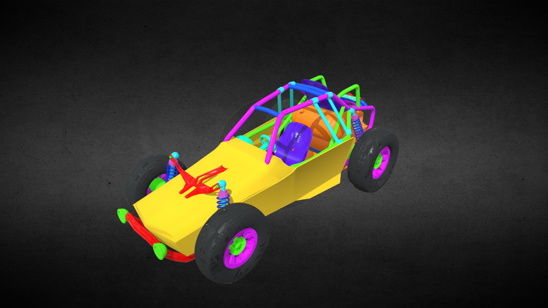 3D model Buggy - This is a 3D model of the Buggy. The 3D model is about a toy car on a surface.