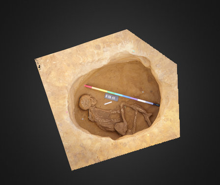 2 Crouched Burial inserted in Bronze Age pit 3D Model