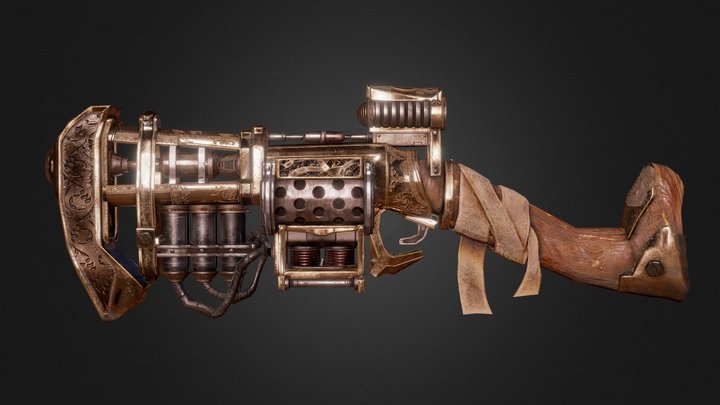 Steampunk Gun - Demolisher 3D Model