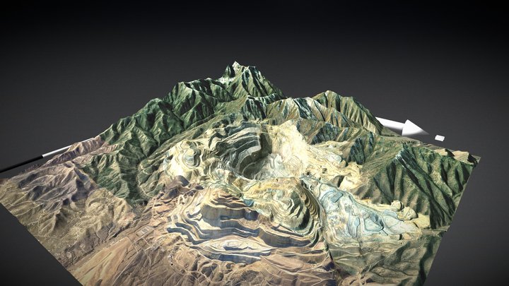 Bingham Canyon mine, Utah, USA (x2) 3D Model