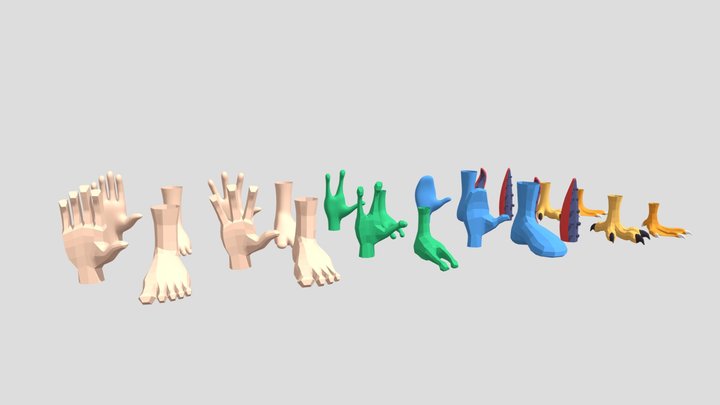 Hands and Feet Collection 3D Model