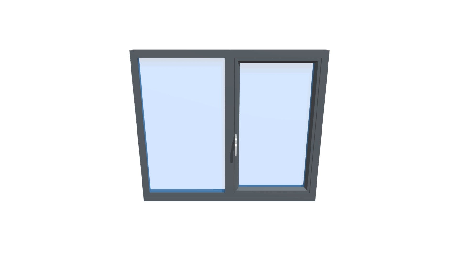 Tilt Turn Single Fixed Window - Aluminium -OW80 — Sketchfab embed 3D viewer