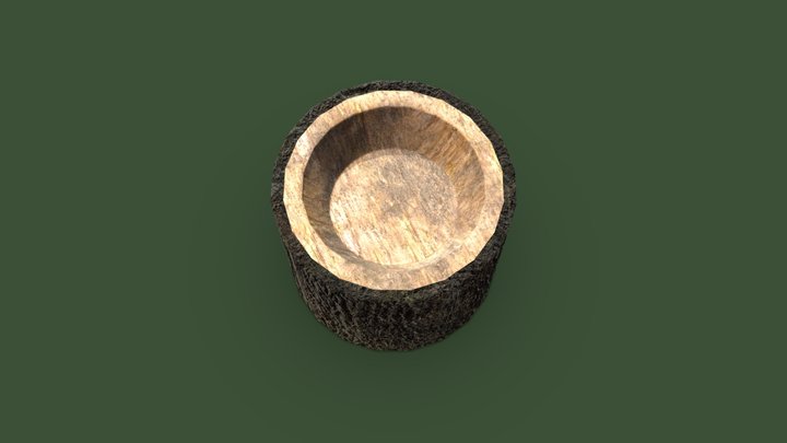 Bark Bowl Tall 3D Model
