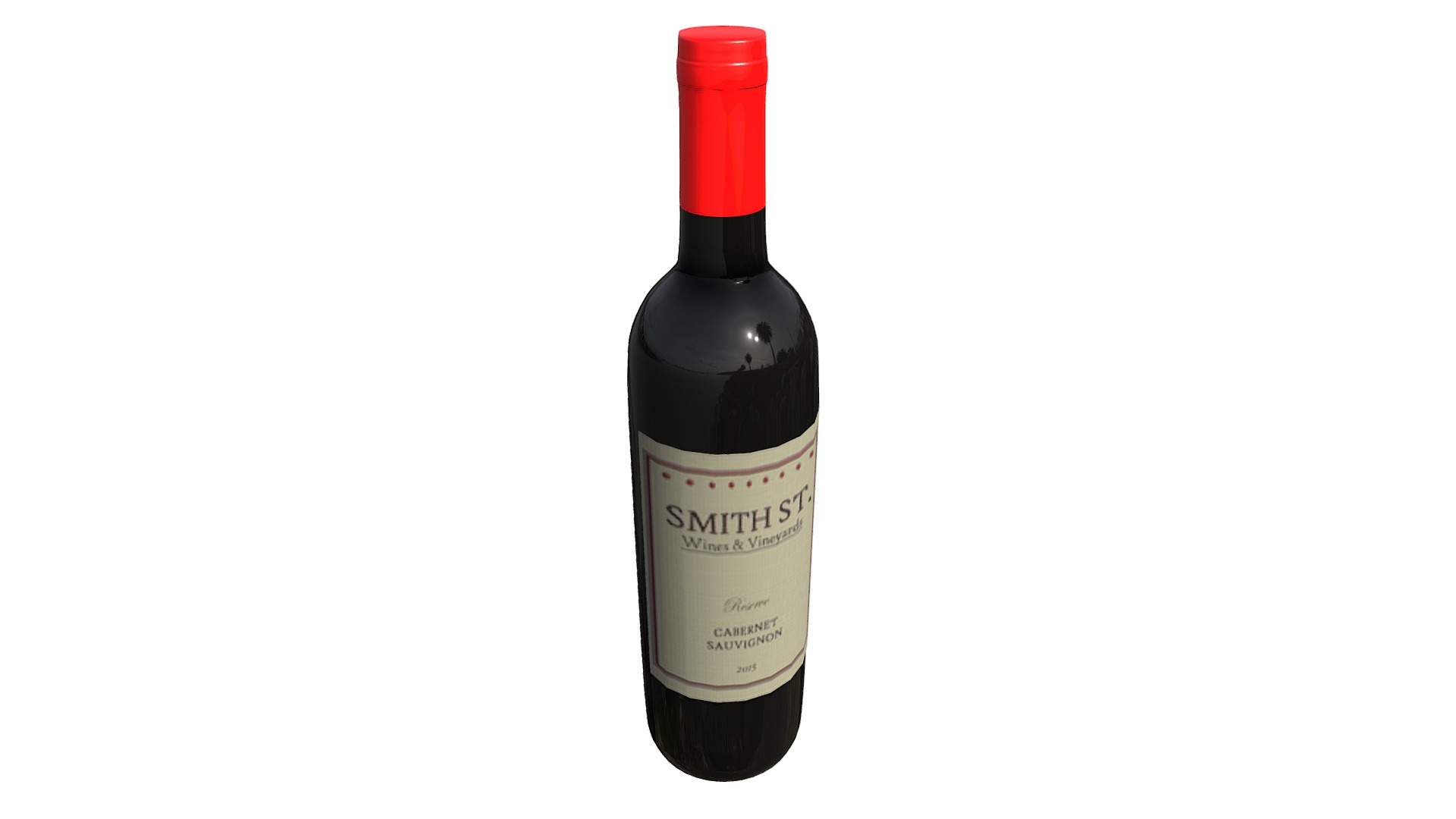 3D model Wine Bottle (Closed) - This is a 3D model of the Wine Bottle (Closed). The 3D model is about a bottle of wine.