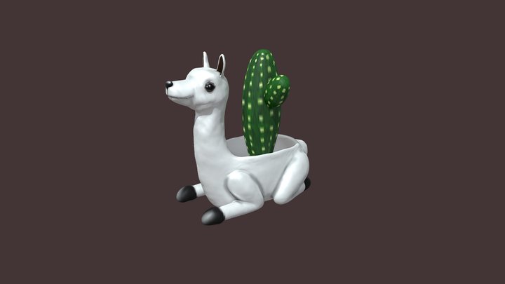 llama animal pot 3D Model