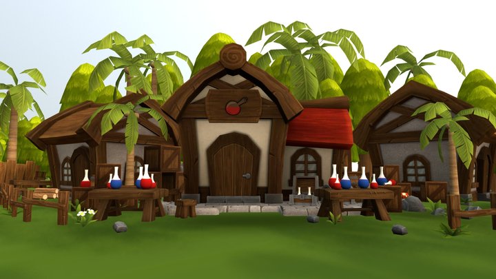 Fantasy Village 3D Model