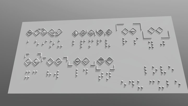 Braille Key:   LOVE EDU CUBE 3D Model