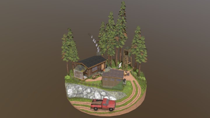 DAE Diorama - Forrest Loner 3D Model