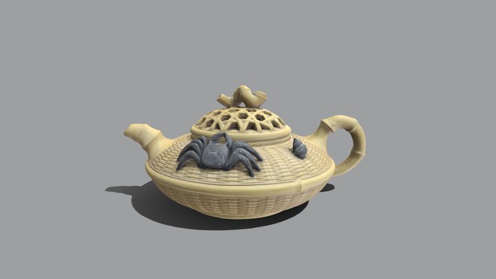 Yixing Zisha Clay Crab Teapot 3D Model
