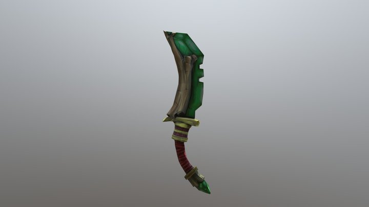 Dagger Retopologized and textured in 3D Coat 3D Model