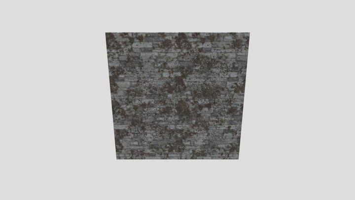 Dungoen wall (library) - Gray Stones 3D Model