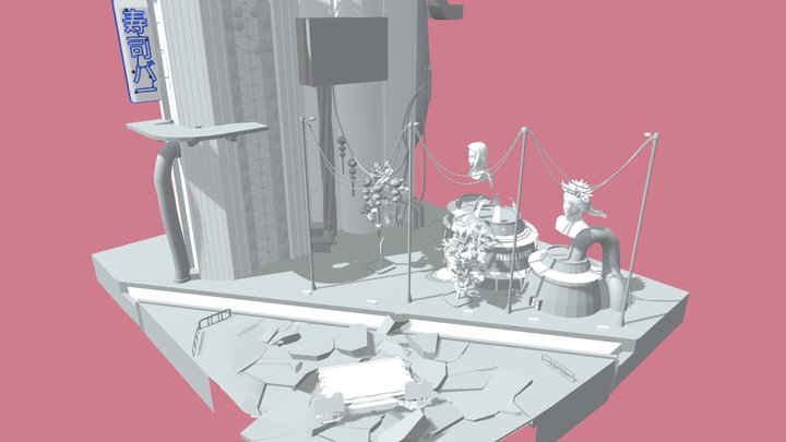 CyberpunkCity(Blocking) 3D Model