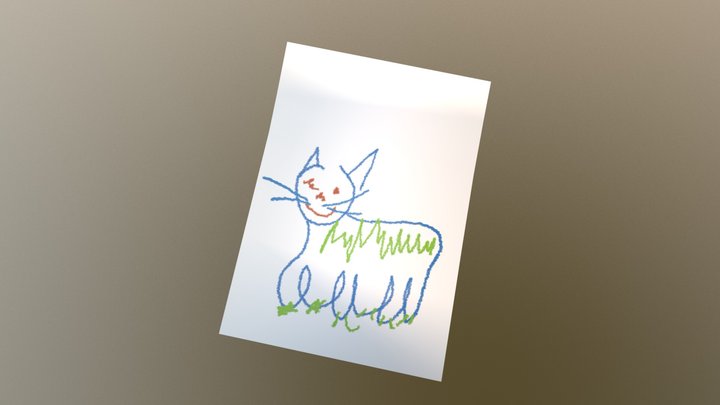 crayon drawing 2 3D Model