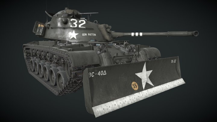 M48A1 №32 "Gen Patton" 40th Armor 3D Model