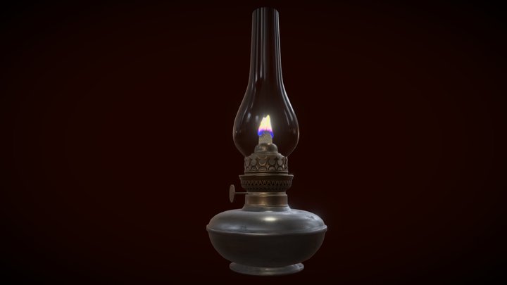 Victorian Kerosene Lamp 3D Model