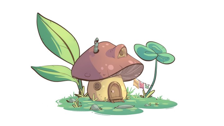 Mushroom House 3D Model