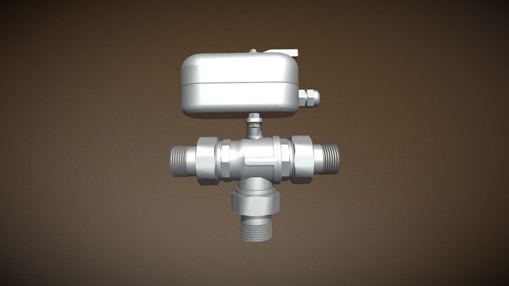 3-way Diverter Zone Control Ball Valve 3D Model