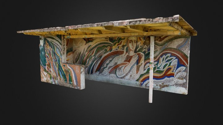 Dryzhyna Hreblia, Mosaic Bus Stops, Ukraine 3D Model