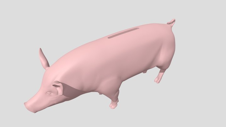 Realistic Piggy Bank 3D Model