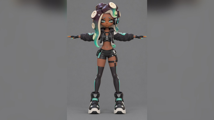 Marina (Splatoon) T-Pose 3D Model