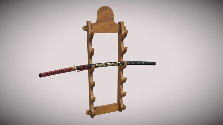 Stand With Katana 3D Model